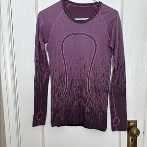 lululemon athletica Ombre Purple Long Sleeve Seamless Top